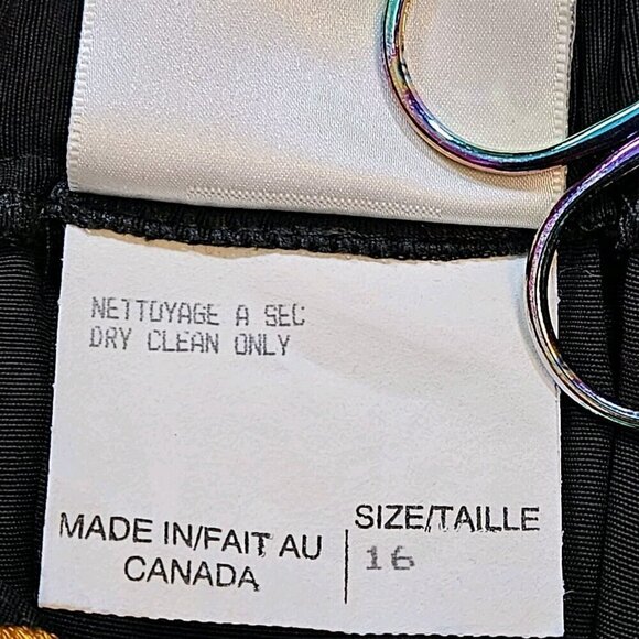 Emblem Pants Women 16 Black Waist Embroidery Tribal Elastic Zip Pleated Boho VTG - Picture 8 of 16